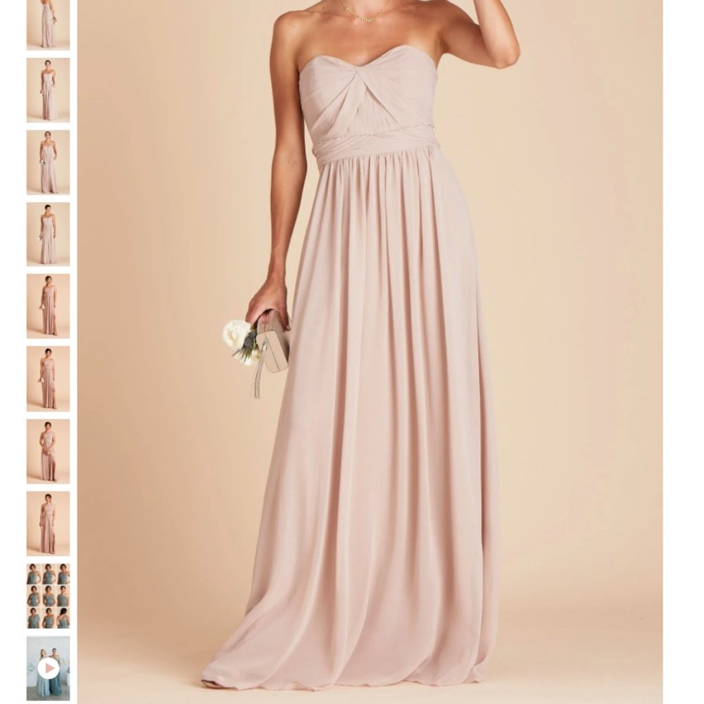 Birdy Grey Grace Convertible Dress in Chiffon Taupe Size Medium